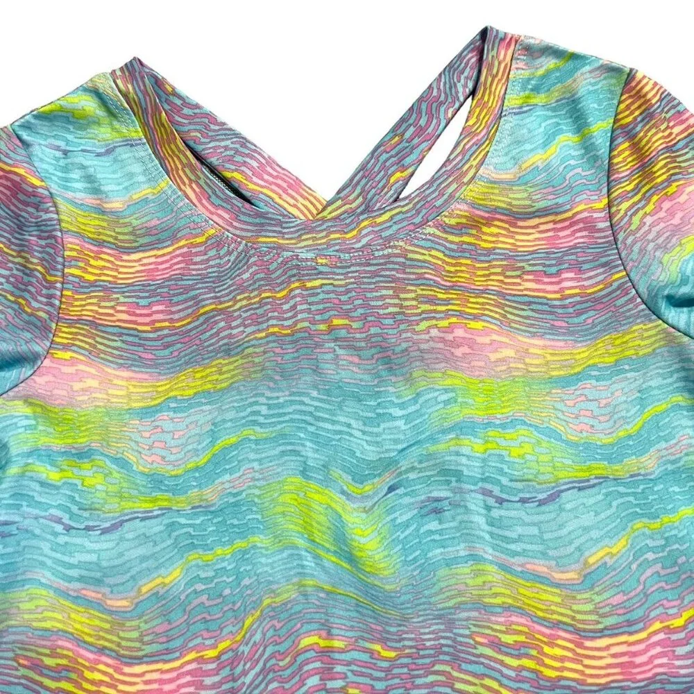 Skechers Active Sz 7/8 Colorful Cross Back Athletic Shirt